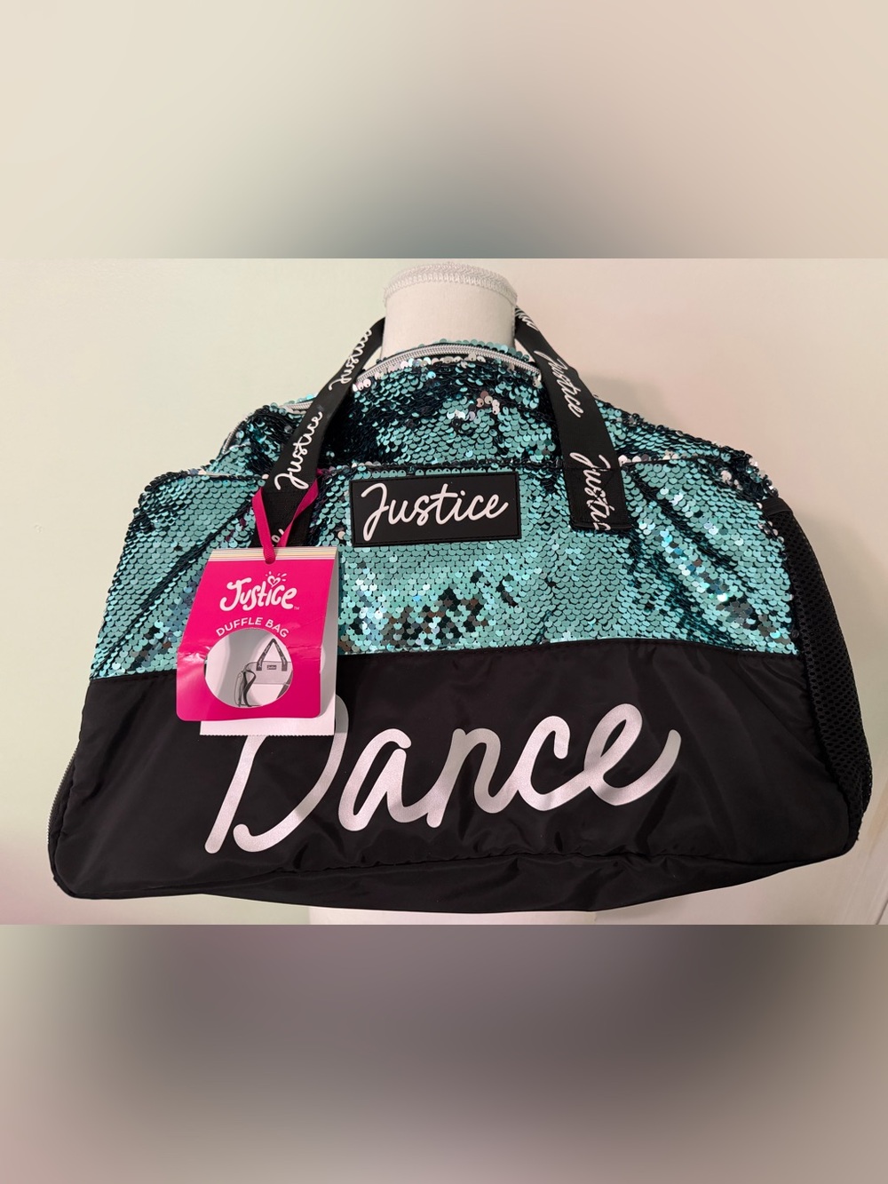 Justice Teal Sequin Dance Duffle Bag